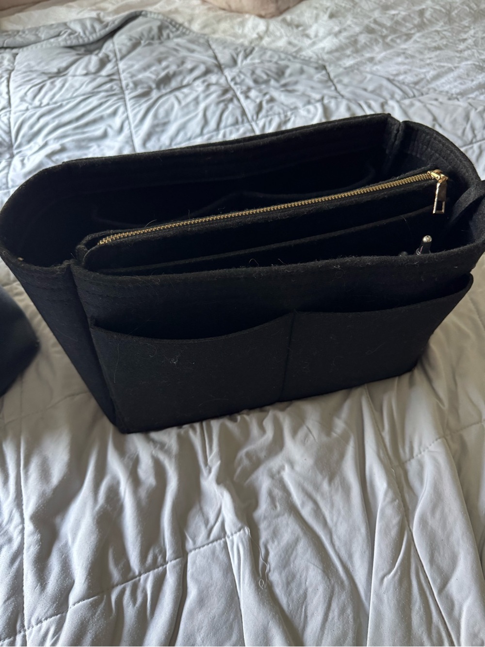 Coach Black Leather Tote with Gold Logo and Hardware - Picture 6 of 7